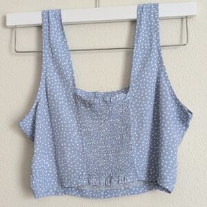Sun Day Club Blue Polka Dot  Women's Top Size S